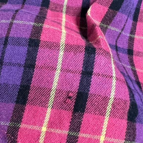 Betsey Johnson Intimates Vintage Y2K Pink Purple Plaid Tunic Sleep Shirt Medium - Picture 7 of 11